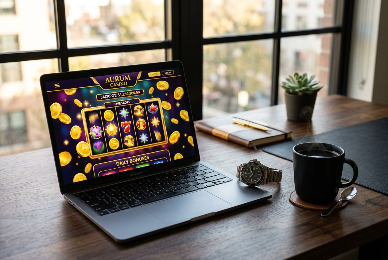 High-end laptop displaying an online casino interface with professional analytics tools.