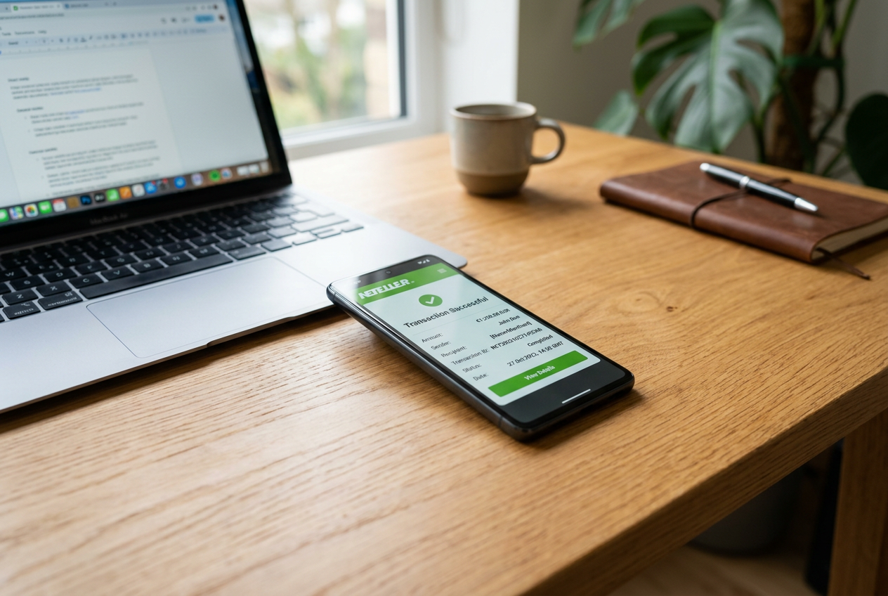 A modern smartphone showing a digital wallet payment confirmation.